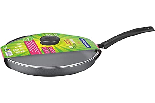 Frigideira Reta Tramontina Turim em Alumínio com Revestimento Interno e Externo Antiaderente Starflon Max Cinza com Tampa de Vidro 22 cm 1,7 L
