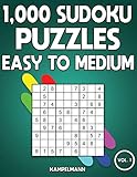 1000 Sudoku Puzzles Easy To Medium Big Sudoku Puzzle Book For Adults With Solutions Vol 1