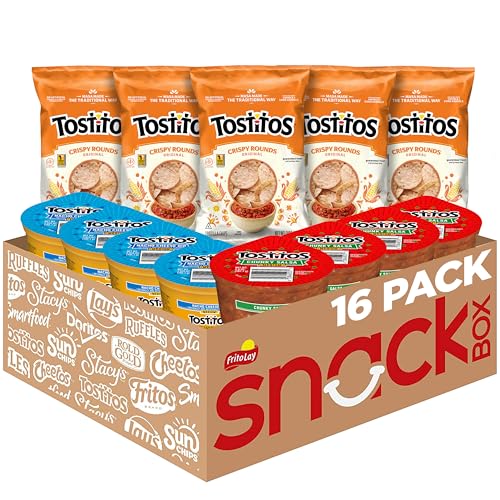Tostitos Tortilla Chips Chip & Salsa Pack, 3oz Tostitos Crispy Rounds & 3.8oz Medium Salsa (16 count)