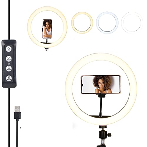 Photron Professional 12 Inch(30cm) LED Ring Light with Mobile Holder PH12RL | LED: SMD 162pcs | 2 Flexible Mobile Holders |Intensity Control |Color Te