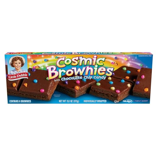 Little Debbie, Cosmic Brownies Boxes 96 Individually Wrapped Brownies, Rich Chocolate with Candy Coating, 1 Count (Pack of 16)