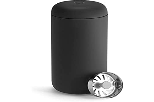 Fellow 16 oz Carter Move Travel Mug - Vacuum-Insulated Stainless Steel Travel Coffee Mug - Coffee Tumbler with Ceramic Interior and Splash Guard - Matte Black