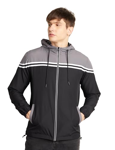 Polyester Men's Solid Jacket (Aw20-Lw-Hs-07_Lt.Grey_2Xl_Light Grey_2Xl)