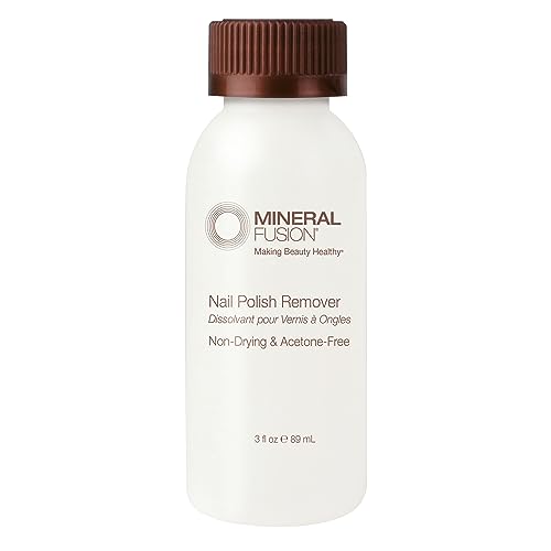 Mineral Fusion Nail Polish Remover - Acetone-Free Nail Care with Natural Solvents - Non Drying Liquid Formula - TSA-friendly Travel Size - 3 fl oz