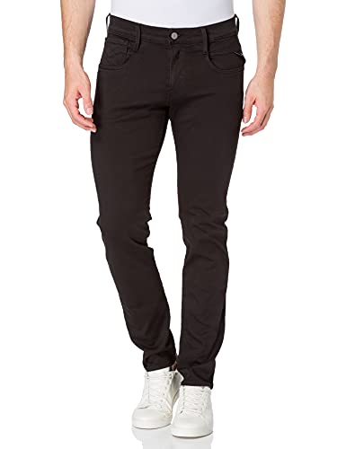 🔥 STARKER PREIS (-62%) Replay Herren Jeans Anbass Slim-Fit Hyperflex Colour X-Lite mit Stretch, Black 040-1 (Schwarz), 28W/30L
