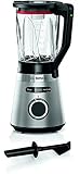 Bosch VitaPower Serie 4 MMB6382M Standmixer, 1,5 L Thermo-Safe-Glasbehälter, bis 30.000 U/min, 1200 W, Edelstahl