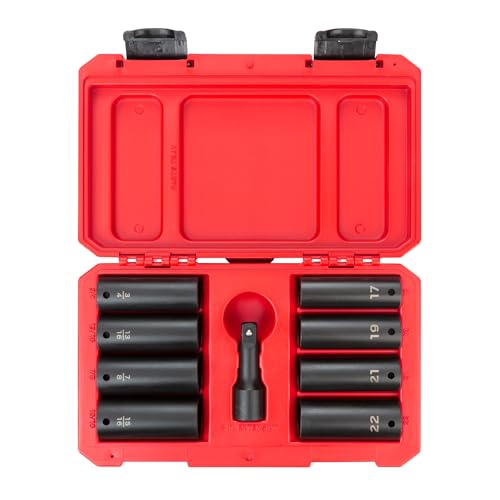 TEKTON 1/2 Inch Drive Impact Lug Nut Socket Set (9-Piece) | SID92415