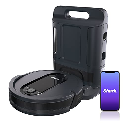 Shark AV1010AE IQ Robot Vacuum with XL Self-Empty Base, Bagless, 45-Day Capacity, Advanced Navigation, Alexa & Wi-Fi, Multi-Surface Brushroll, for Pets, Dander & Dust, Carpet & Hard Floor, Black Dry Self-Empty Only (Black)
