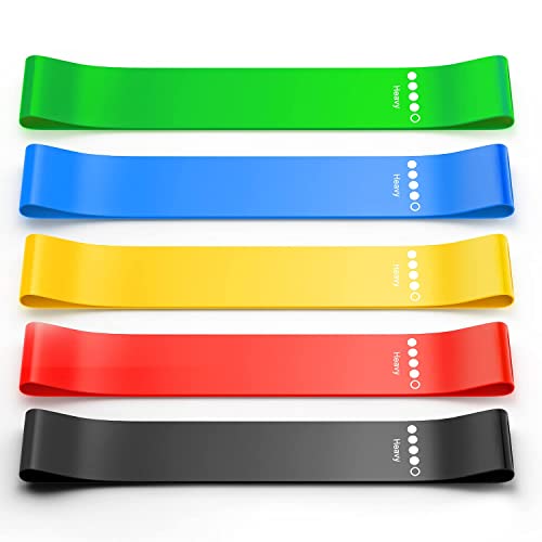 Resistance Bands 5-Pack — Elastic Exercise Loops, Light to X-Heavy