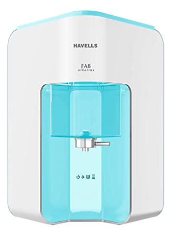 Havells Gracia FAB Alkaline Water Purifier (Black), RO+UV+Alkaline, Hot, Warm & Ambient Water, Copper+Zinc+Minerals, 9 Stage Purification, 6.5L SS Tan