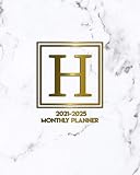 20212025 Monthly Planner Initial Monogram Letter H Five Year Organizer With 60 Months Spread View Pretty Marble Gold 5 Year Agenda Calendar Journal Schedule Notebook For Girls Women