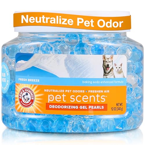 Arm & Hammer for Pets Air Care Pet Scents Deodorizing Gel Beads in Fresh Breeze | 12 oz Pet Odor Neutralizing Gel Beads with Baking Soda | Air Freshener Beads for Pet Odor Elimination (FF12689)