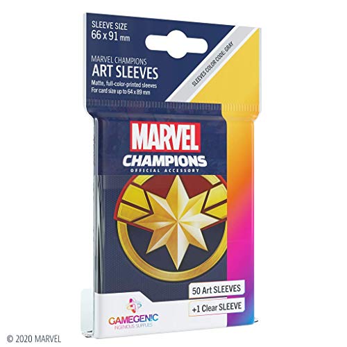 Marvel Champions The Card Game Official Captain America Art Sleeves, exact product listing photograph