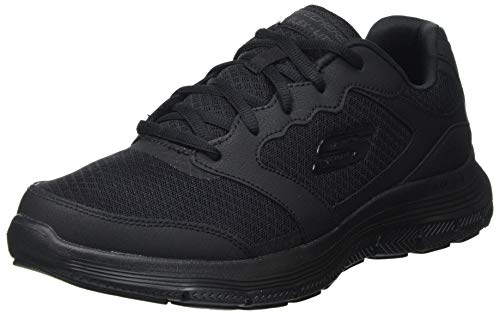 (-25%) Skechers Herren Flex Advantage 4.0 Sneaker, Black Leather Mesh Pu Black Trim, 40 EU
