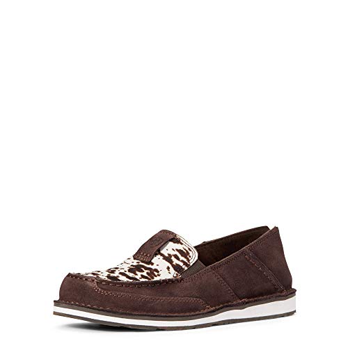 ARIAT Womens Cruiser Chocolate Chip Suede/Spotted Hair On 7
