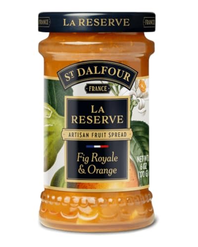 St. Dalfour La Reserve Fig Royal and Orange Fruit Spread – 170g Jar – All Natural, No Added Sugar, French Gourmet Preserve, Vegan & Gluten-Free - Chutney Alternative - Bulk Pack 6 x 170g