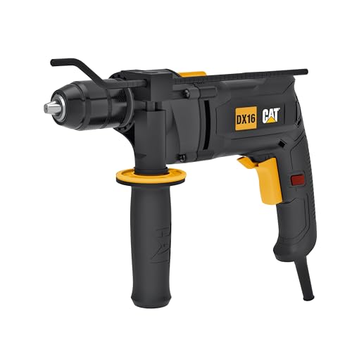 🔥 STARKER PREIS (-67%) CAT DX16 Schlagbohrmaschine, 13 mm, 850W, 3000 U/min Drehzahl, 48.000 bpm Schlagzahl, variable Drehzahlregelung, (inkl. Tiefenanschlag & Zusatzhandgriff)