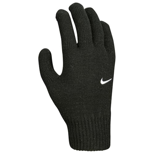 Nike Men's Swoosh Knit 2.0 Gloves, Black/White, S-M
