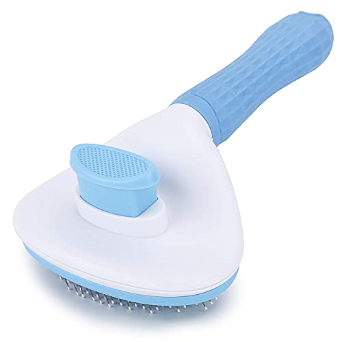 Depets Self Cleaning Slicker Brush, Pet Grooming Shedding Brush for Dogs and Cats - Easy to Remove Loose Undercoat, Pet Massaging Tool Suitable for Pe