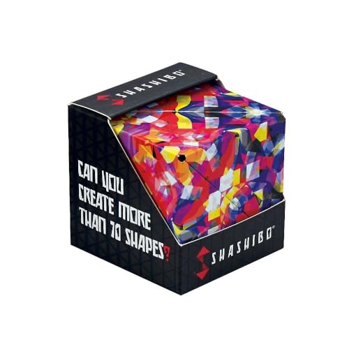 Shashibo Shape Shifting Box - Award-Winning Fidget Toy w/ 36 Rare Earth Magnets - Fidget Cube Transforms Into Over 70 Shapes, Sensory Toy Gift for Kids, Teens, and Adults (Confetti)