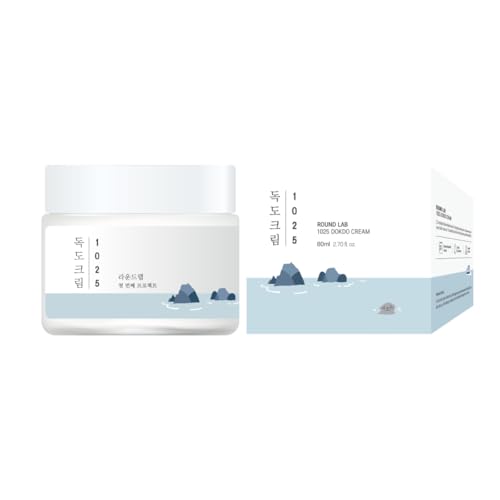 ROUND LAB 1025 Dokdo Cream | Facial Cream, Soothing, Moisturizing Cream (2.71fl.oz) (International Ver.)