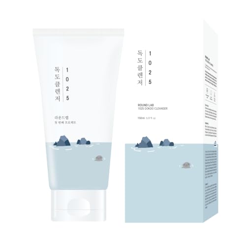 ROUND LAB 1025 Dokdo Cleanser 5.07 Fl Oz, Low pH Facial Cleanser for Sensitive Skin, Rich Soft Bubbles for Deep Cleansing and Makeup Removal, Hydrating Face Wash with Deep Sea Water, Korean Skin Care