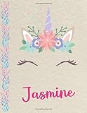 Jasmine Personalized Unicorn Sketchbook For Girls Great Gifts For Kids Large Sketch Book With Pink Name For Drawing Sketching Doodling Or Sketch Books For Kids 85x11 110 Pages 
