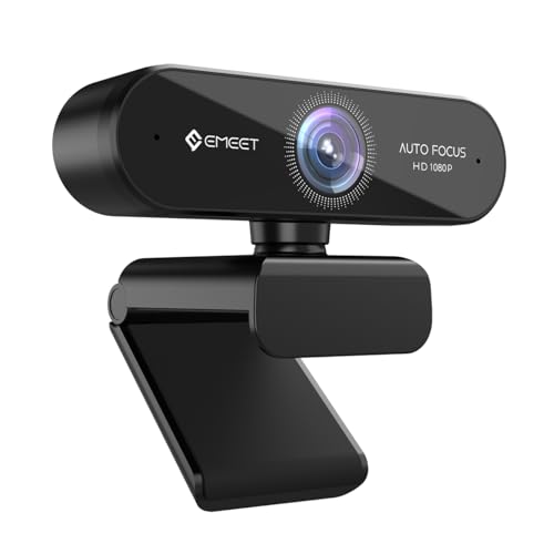 (-36%) EMEET Webcam 1080P - NOVA Webcam mit Autofokus, Full HD Webcam mit 96° Weitwinkel und 2 Mikrofon mit Rauschunterdrückung, Automatische Lichtkorrektur, für Linux, Mac OS X, Konferenz