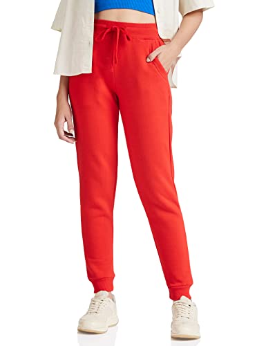 Amazon Brand - Symbol Women's Jogger Track Pants | Ankle Length | Regular Fit | Fleece (Available in Plus Sizes)