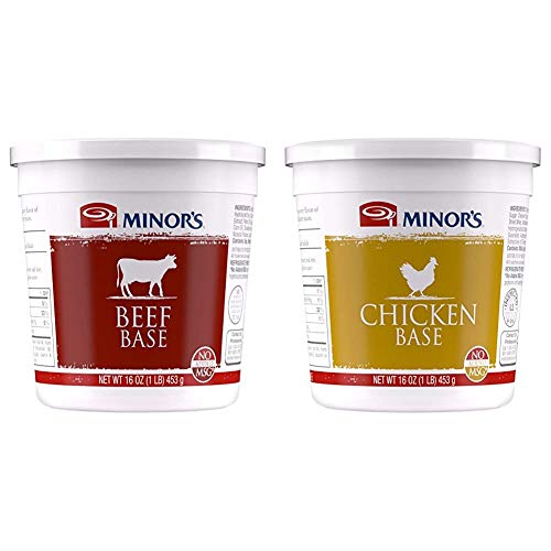 Minor's Beef and Chicken Bases and Stocks, Great for Soups and Sauces, 0 Grams Trans Fat, No Added MSG, 16 oz