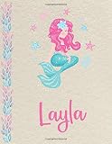 Layla Personalized Mermaid Sketchbook For Girls Great Gifts For Kids Large Sketch Book With Pink Name For Drawing Sketching Doodling Or Learning To Draw Sketch Books For Kids 85x11 110 Pages 