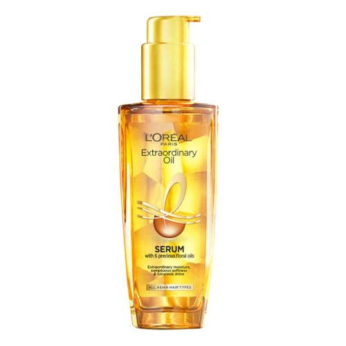 L'Oreal Paris Extraordinary Oil Hair Serum Powered by Floral Oils for All Hair Types, Volume- 100 ml, Makes hair frizz-free, stronger, shiny and provi