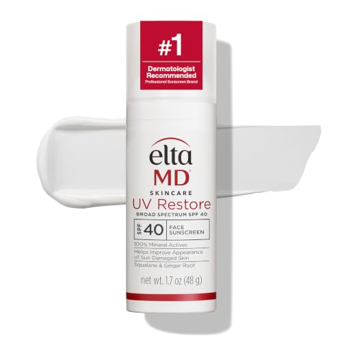 EltaMD UV Restore Untinted 100% Mineral Face Sunscreen, SPF 40, 1.7 oz
