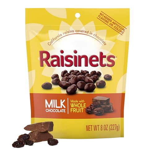 Raisinets, Milk Chocolate Covered California Raisins, Resealable Bag, 8.0 oz