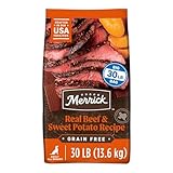 Merrick Grain Free Dry Adult Dog Food – Real Beef & Sweet Potato Premium and Wholesome Ingredients 30 lb Bag