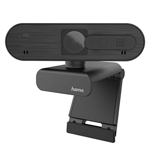 Hama Webcam 1080p Full HD mit Stereo Mikrofon (PC Webcam mit Autofokus und intelligenter Belichtung für Homeoffice und Gaming, 360 Grad schwenkbar, mi