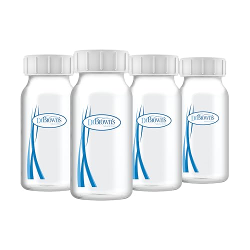 Dr. Brown's Breast Milk Collection Bottles with Storage Caps, Breast Pumps Compatible, Collect, Store, and Keep Milk Fresh, BPA Free – 4-Pack