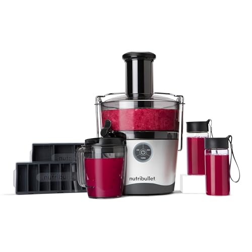 NutriBullet Juicer Pro Centrifugal Juicer Machine for Fruit, Vegetables, and Food Prep, 27 Ounces/1.5 Liters, 1000 Watts, Silver, NBJ50200