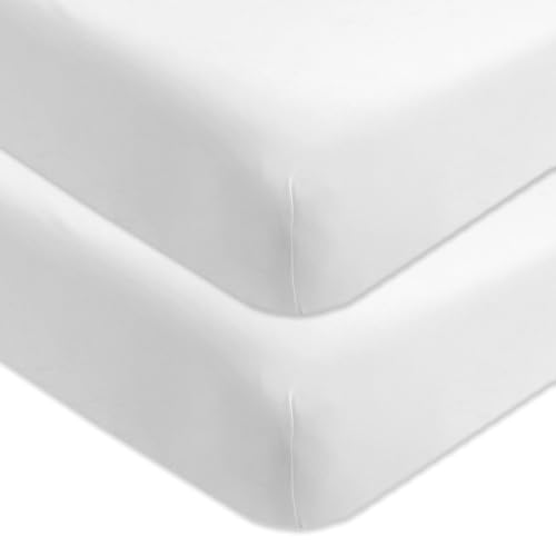 HonestBaby unisex-baby Fitted Crib Sheets Set Standard Mattress, 100% Organic Cotton Baby Boys, Girls, Neutral, 1 Pack - Love Dot, One Size