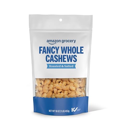 Amazon Brand - Happy Belly Cashews, Roasted & Salted, 16 Ounce