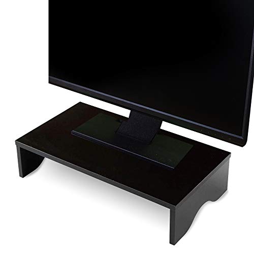 アイリスプラザ モニター台 MNDM‐425 ブラック 木製 幅42.5×奥行23.5×高さ10㎝