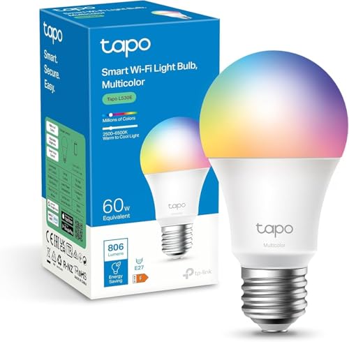 (-46%) Tapo L530E alexa Lampe E27, Energie sparen, Mehrfarbrige dimmbare smarte WLAN Glühbirne, Smart home alexa zubehör, Abläufe und Zeitpläne, Kein Hub notwendig