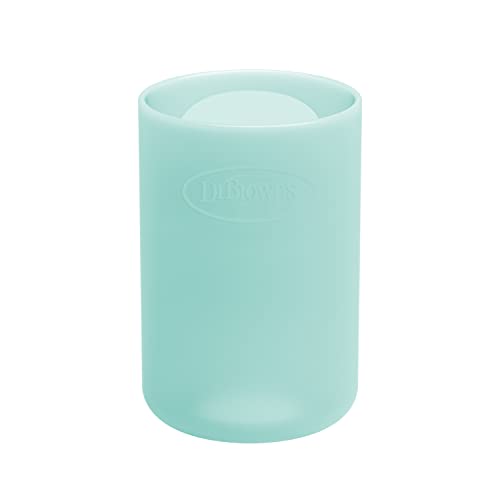 Dr. Brown's Options+ Glass Baby Bottle Sleeve, 100 Percent Silicone, 4oz/120 ml, for Narrow Neck Glass Bottles, Mint, Pack of 1
