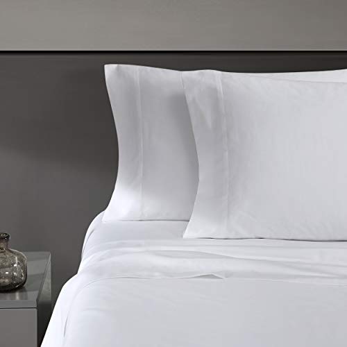 Vera Wang - Queen Sheet Set, 800 Thread Count, Buttery-Soft Bed Sheets with a Naturally Silky Smooth Cotton Sateen Lightweight Feel - Matching Pillowcases & Fitted Sheet (White)