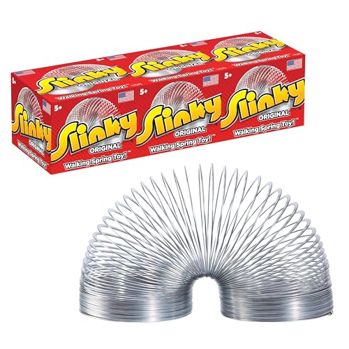 The Original Slinky Walking Spring Toy, 3-Pack Metal Slinky, Fidget Toys, Party Favors and Gifts, Kids Toys for Ages 5 Up, Amazon Exclusive by Just Play