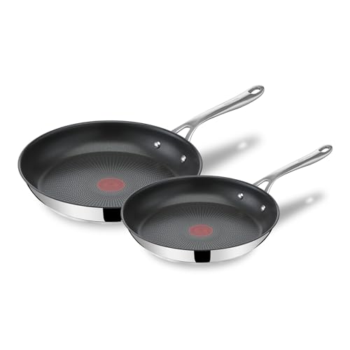 Tefal Jamie Oliver Cook's Direct On Pfannenset 24/28 cm, Bratpfanne Induktion, Antihaft, backofenfest, für alle Herdarten geeignet, genieteter Griff, E304S244