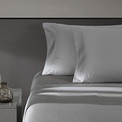 Vera Wang - King Sheet Set, 800 Thread Count, Buttery-Soft Bed Sheets with a Naturally Silky Smooth Cotton Sateen Lightweight Feel - Matching Pillowcases & Fitted Sheet (Steel Grey)