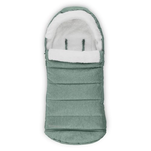 UPPAbaby CozyGanoosh Footmuff - Easily Attaches to UPPAbaby Strollers + RumbleSeat - Ultra-plush, Weather-Proof - Winter Stroller Cover - Gwen (Green Mélange)