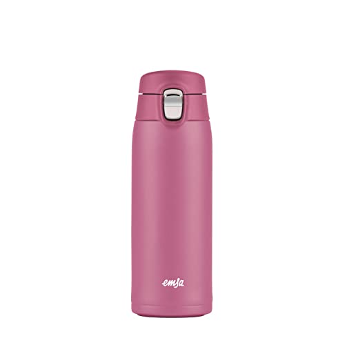 (-52%) Emsa Travel Mug Light Thermobecher pink aus Edelstahl 400 ml, 8h heiß, 16h kalt, 100% dicht, auslaufsicher, spülmaschinengeeignet, Kaffeebecher to go mit Klappverschlussystem, rosa, N21511
