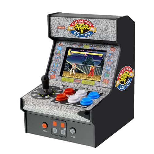 My Arcade Street Fighter 2 Champion Edition Micro Player-Fully Playable, Includes CO/VS Link for Multiplayer Action, 7.5 Inch Collectible, Full Color Display, Battery or Micro USB Powered